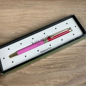 Kate Spade Black Ink Colorblock Red & Pink Ballpoint Pen School Office Purse NWT